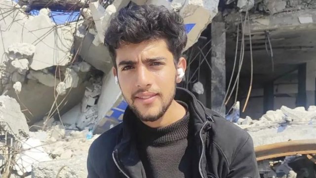 A Palestinian student was asleep in his tent at a hospital when an Israeli strike brought an inferno